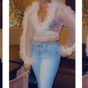 Sheer ruffle top